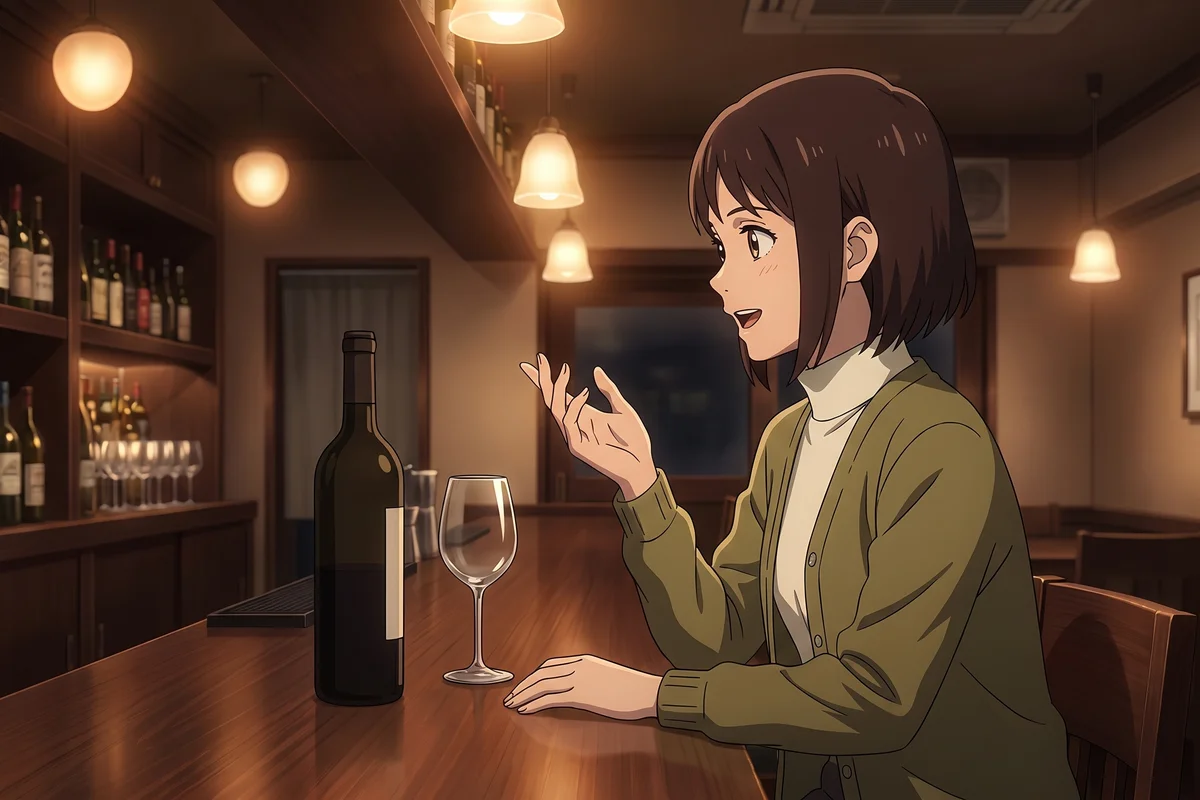 Haru — Talking at the bar counter