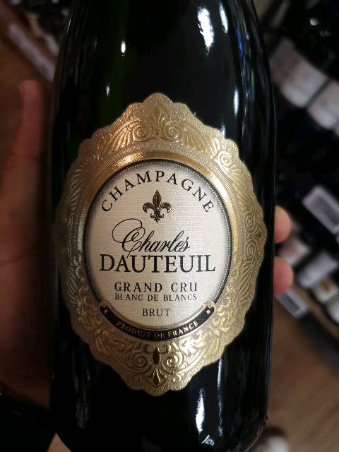 Charles Dauteuil Blanc de Blancs Brut Grand Cru bottle — my own photo, November 2019