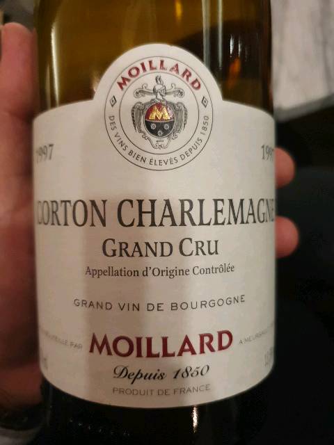 Moillard, Corton-Charlemagne Grand Cru 1997 bottle — my own photo, 2019.12