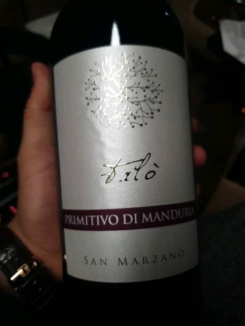 San Marzano, Talò Primitivo di Manduria 2017 bottle — my own photo, 2020.01