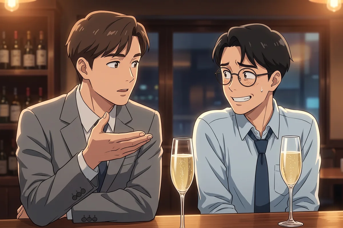 Minjae — "Italian sparkling is all Prosecco, right?" As his work senior asks, Minjae steals a glance toward Haru.