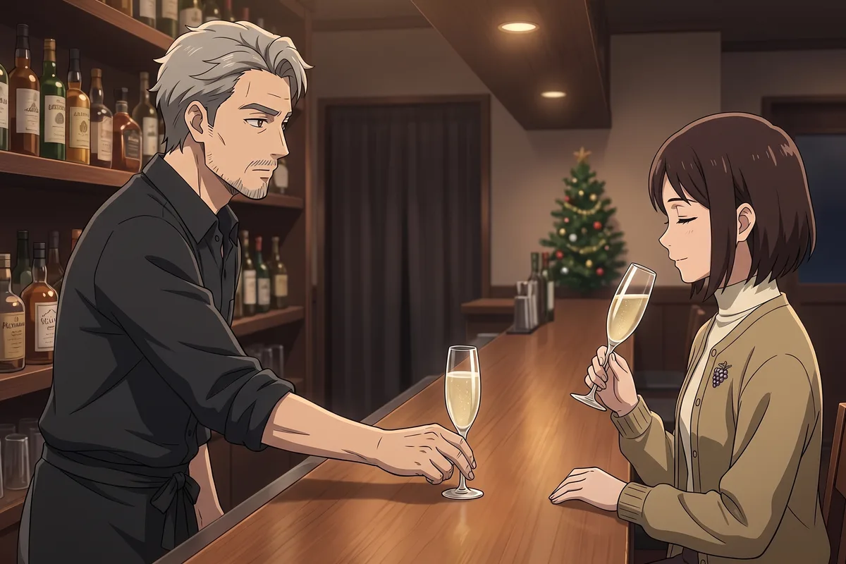 Haru — "For your trouble." Haru takes the flute Master Seo offers and breathes in with her eyes half closed.