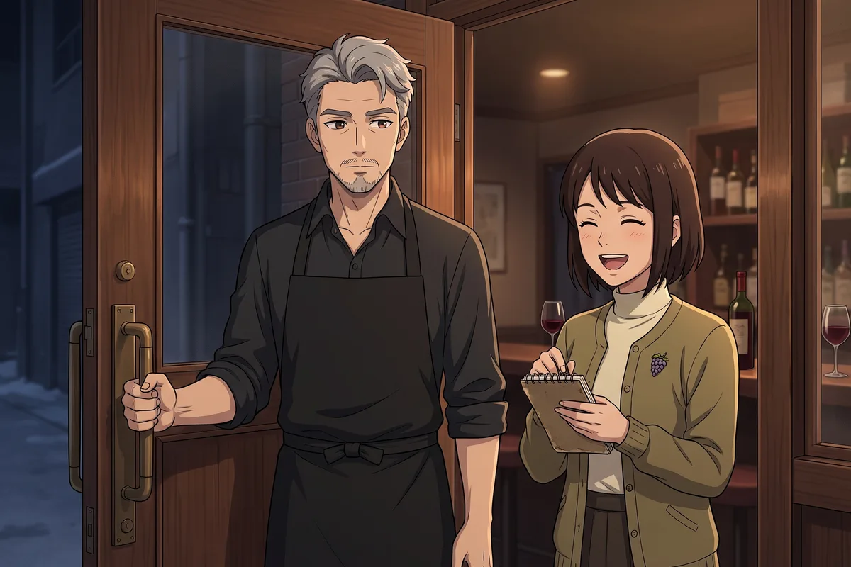 Haru — No snow by closing. "A forecast is a forecast," says Master Seo, and Haru laughs as she shuts her notebook.