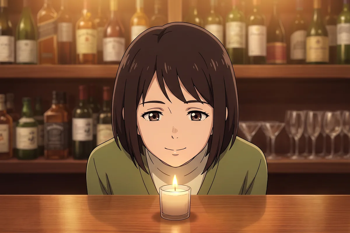 Haru — The lights come back, the guests applaud, and Haru laughs as she blows out the last candle.